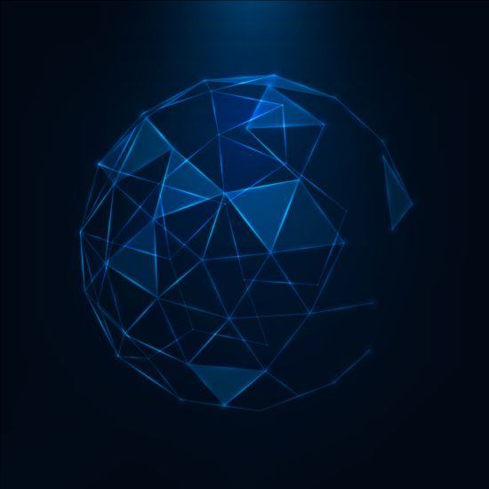 Light lines with sphere background vector 03  