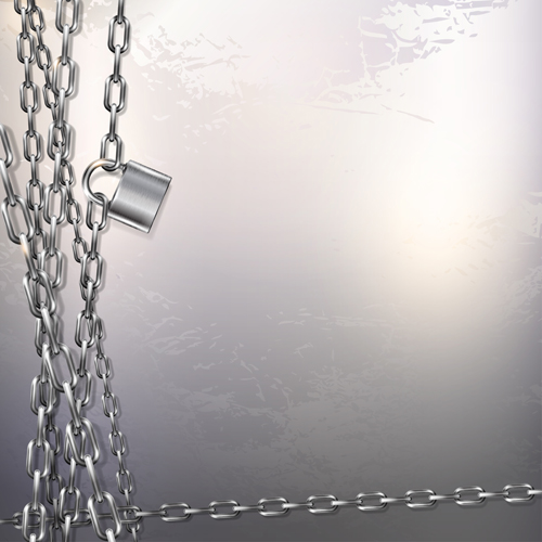 Metal chain and padlock vector background 01  