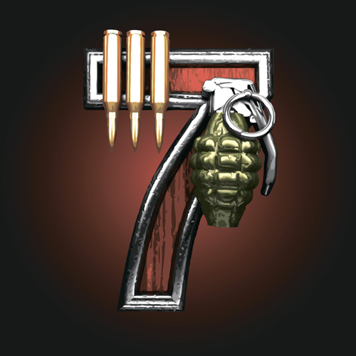 Military with metal number vintage vector 07  