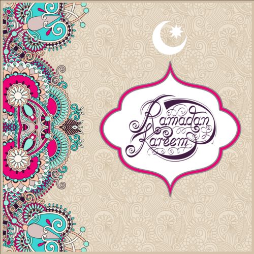 Muslim styles ramadan kareem background vector 12  