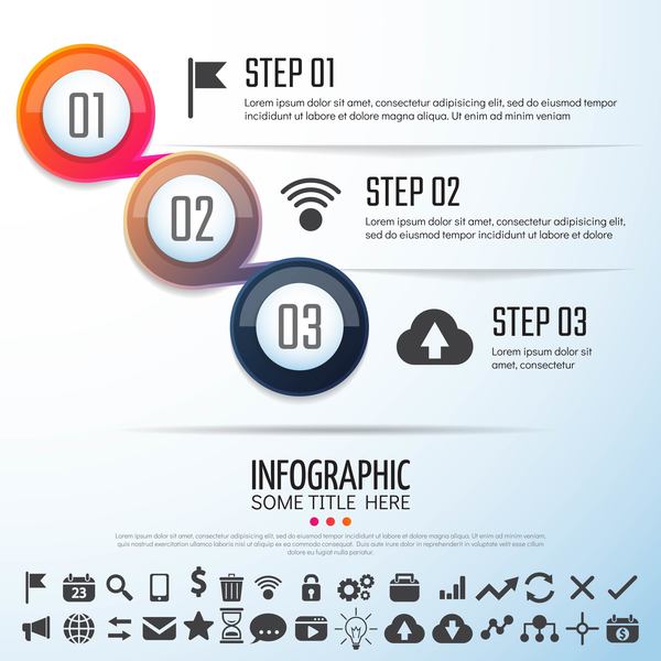 Option banner with circle infographic vector 03  