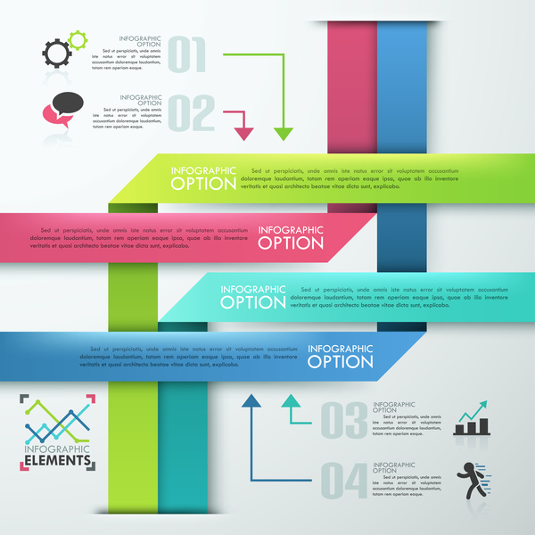 Origami options infographic template vector 01  