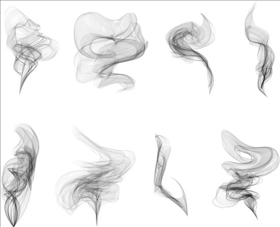Realistic smoke illustration vector set 01  