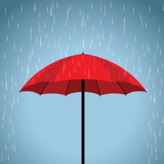 Röd paraply vektor illustration 02  