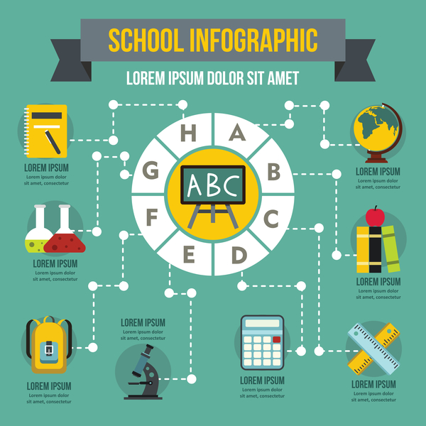 School infographic design vector  