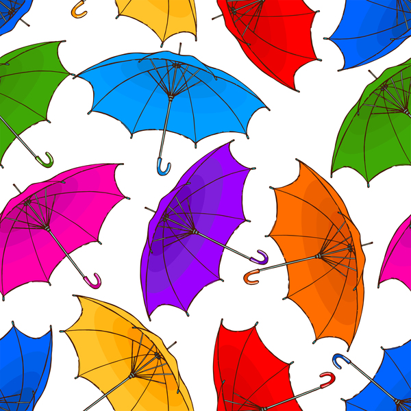 Seamless umbrella pattern vector  