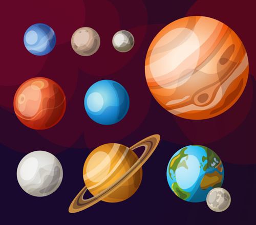 Solar system planets vector material 01  