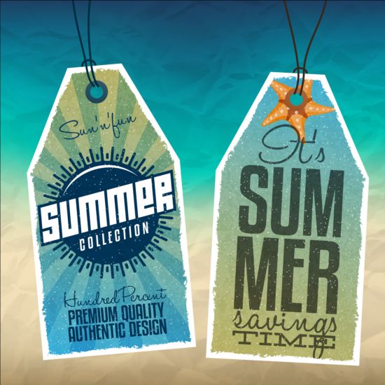Summer sale label set vectors 01  