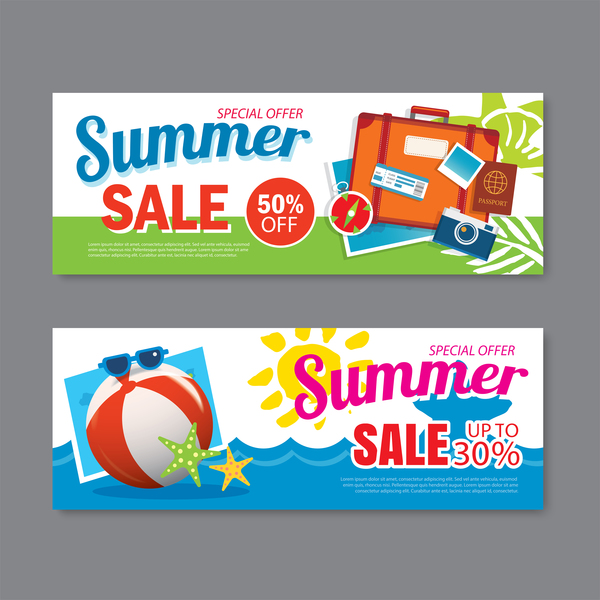 Summer special offer banners design vector 04  