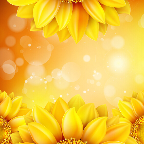 Sunflower flower with bokeh vector background 16  