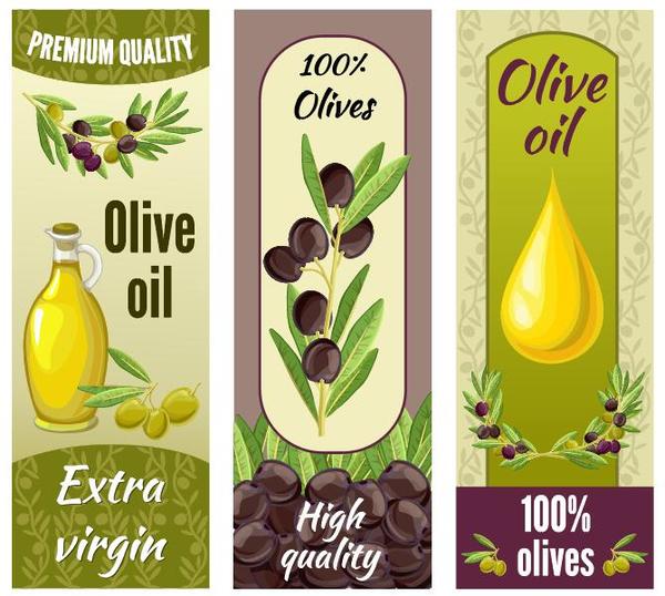 Vecteur d'autocollant Vintage huile d'olive bannière 02  