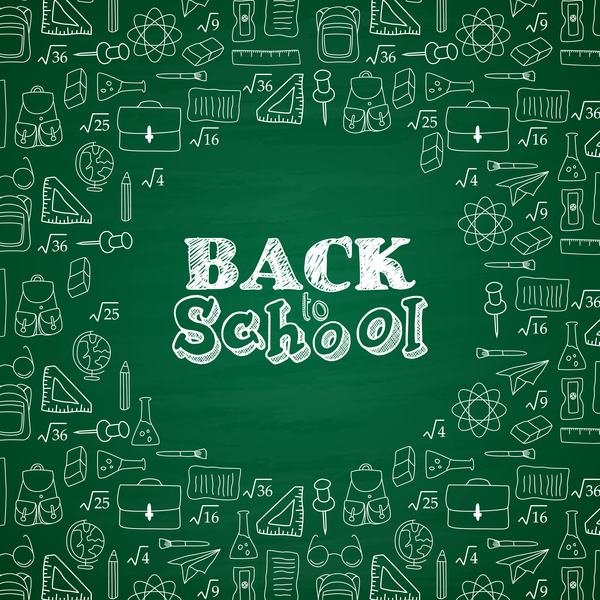 戻る学校の手描きの背景ベクトル02  