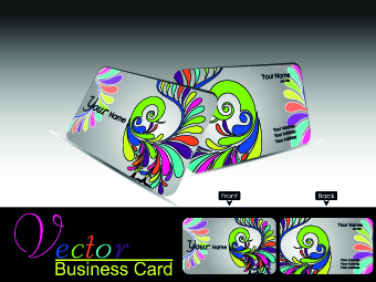Colored modern business cards vectors 02  