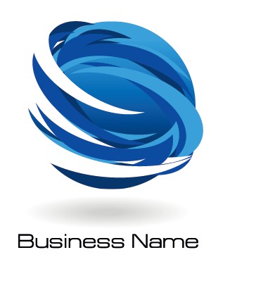 Creative blue style business logos vector set 03  