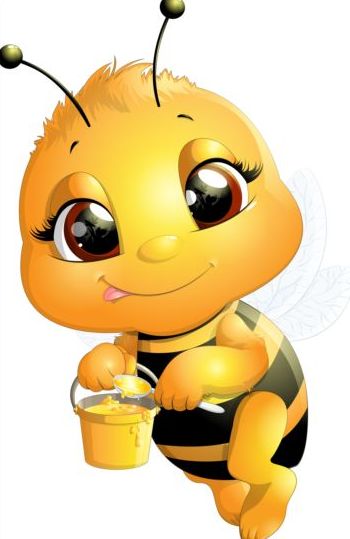 사랑 스러운 만화 꿀벌 세트 벡터 20  