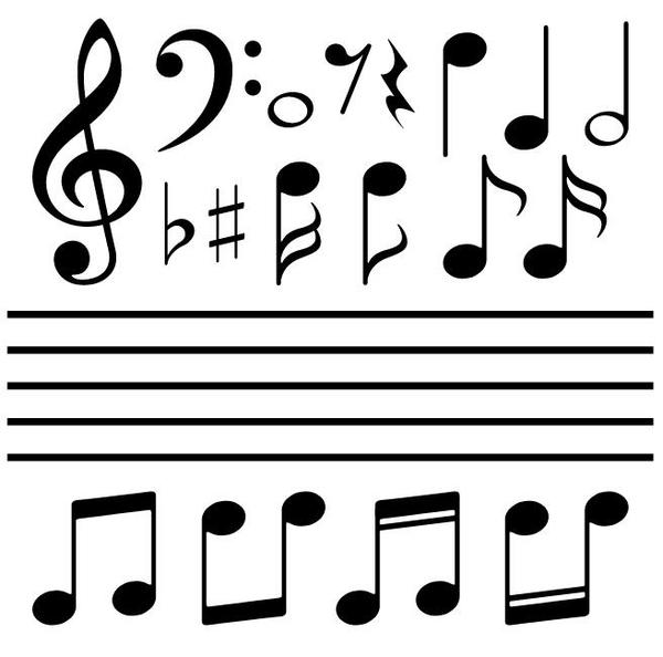 musical symbols and stave vector  