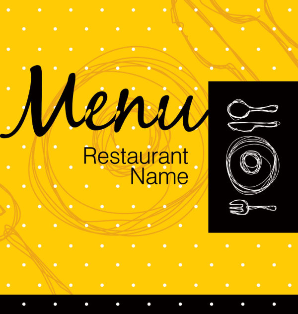 Restaurant menu cover background vector 05  