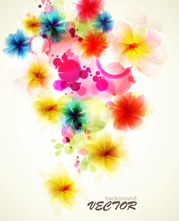 Shiny Colorful flower background vector 03  