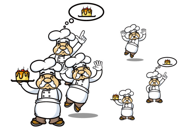 Elements of cake maker figures Vector  