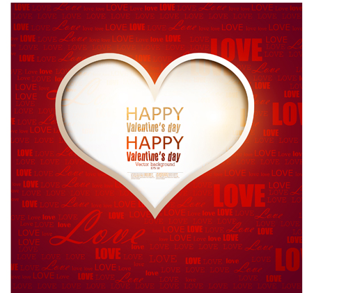 Romantic Happy Valentine day cards vector 04  