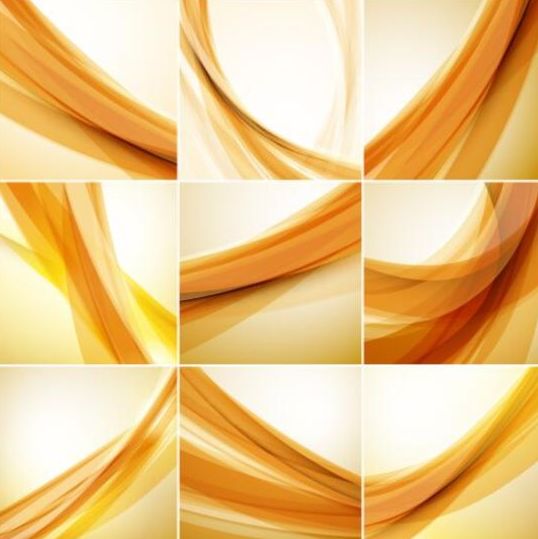 9種類の抽象黄金の背景ベクトル  