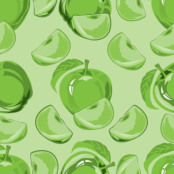 Apple green pattern seamless vectors 03  