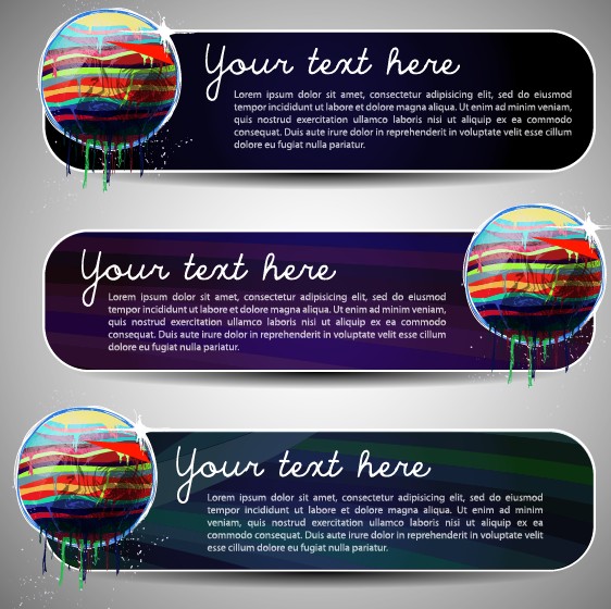 Set of Art banner for website vector 05  