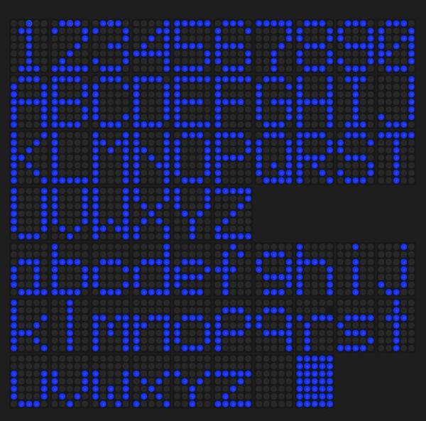 Vecteur de l'alphabet LED bleu  