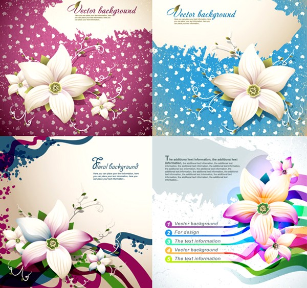 Bright flower background shiny vector  