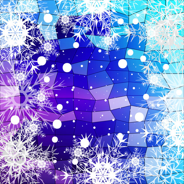 Christmas snö flinga med glänsande polygon bakgrunds vektor 11  