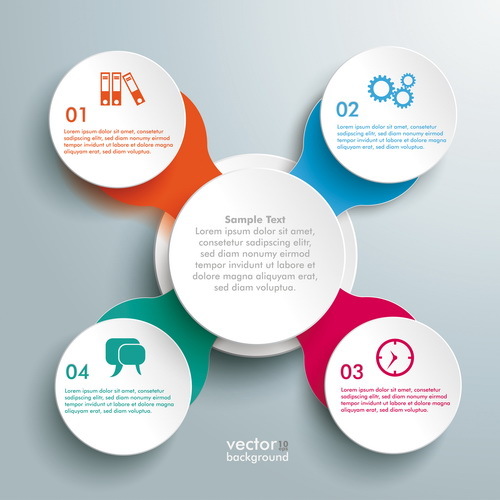 Circles option infographic template vector set 06  