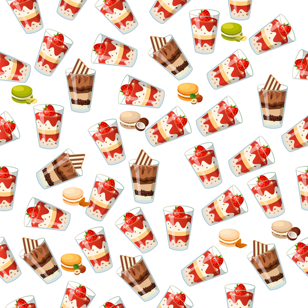 Süße Cupcake Musterdesign Vektor 10  