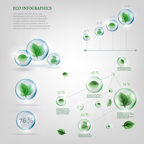 Eco data infographic vector template material 02  