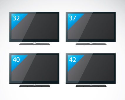 Set of Electronics lcd TV elements vector 01  