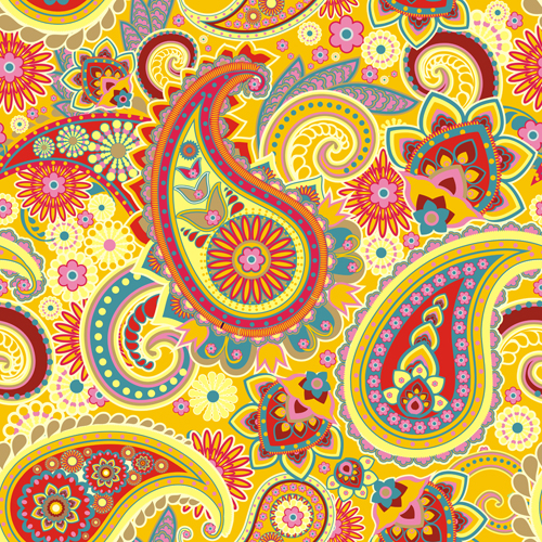 Floral paisley pattern seamless vector 05  