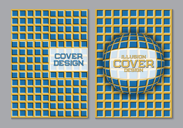 Dépliant et brochure couverture illusion design vector 09  