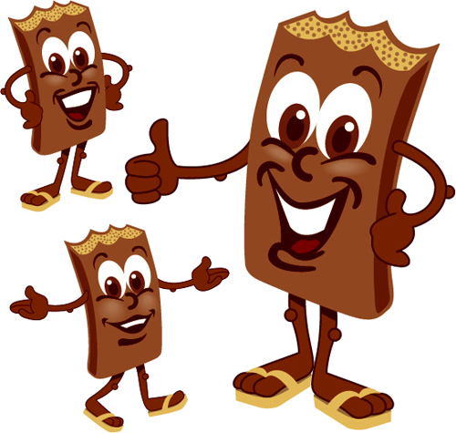 Funny cartoon chocolate vector material 02  