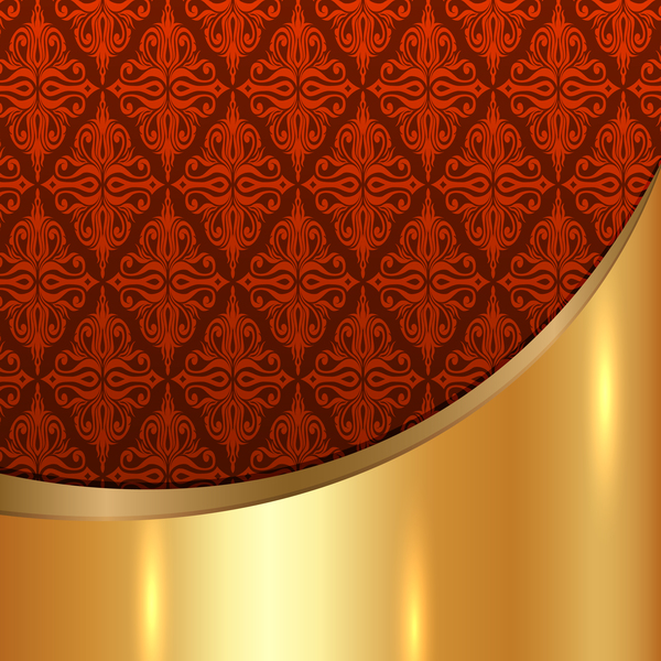 Golded metall bakgrund med dekor mönster vektorer material 20  