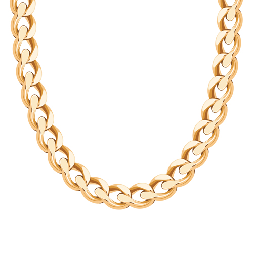 Golden necklace design vector material 01  