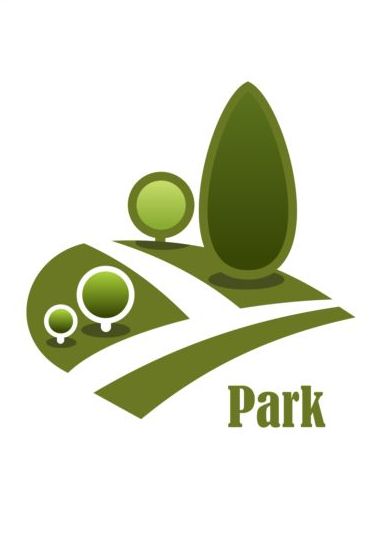 Groen park logo vectoren set 12  
