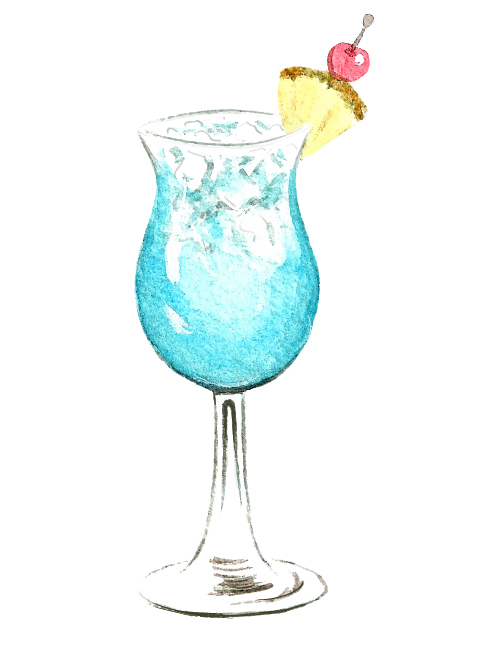 Hand drawn cocktail watercolor vector material 06  