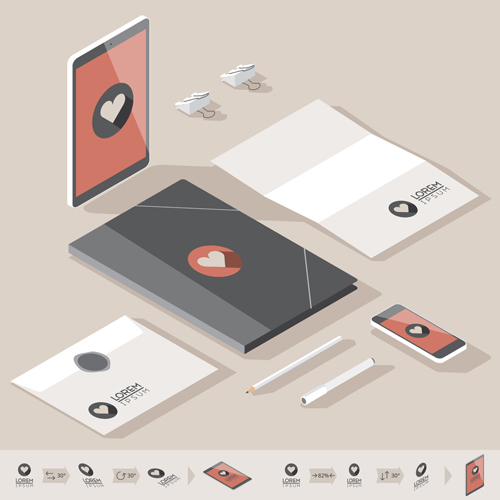 Isometric branding infographics template vector 02  