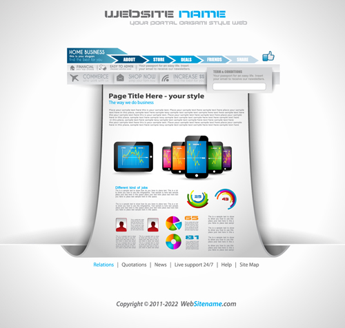 Modern business website template vector  