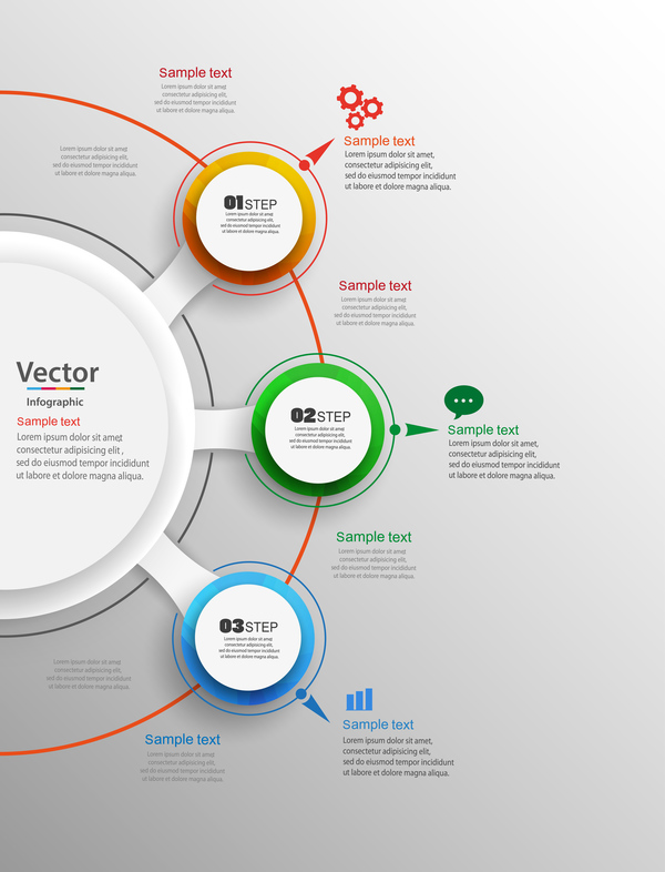 Modèle de vecteur de cercles infographiques modernes 02  