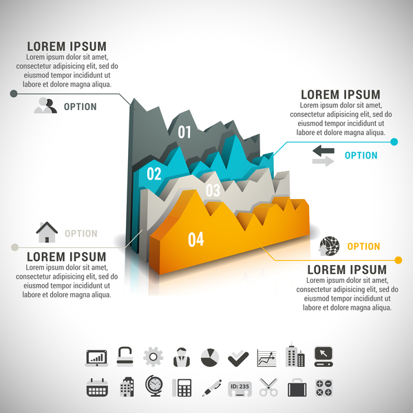 Infographic Vektor des modernen Designgeschäfts  