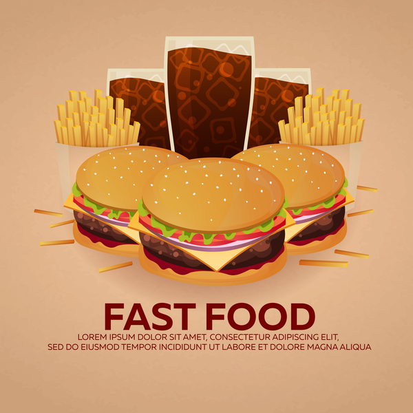 Poster materiale vettore fast food 09  