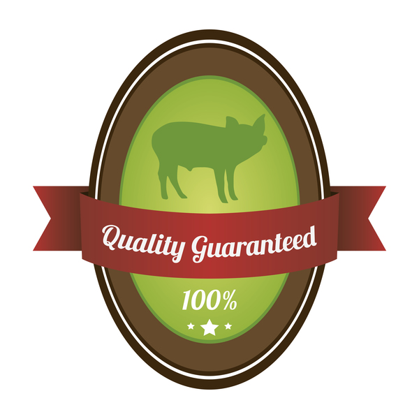 Quality guargnteed farm labels vector 04  