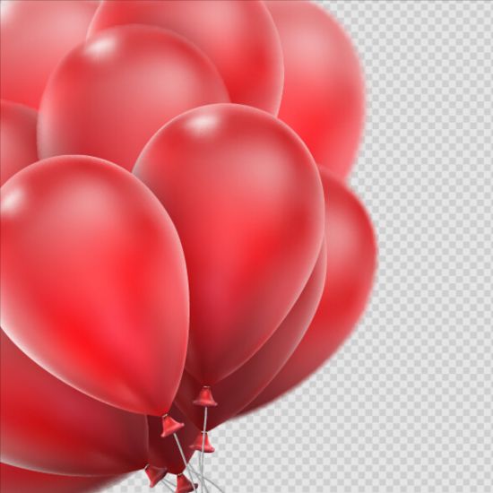 Realistic red balloons vector illustration 08  