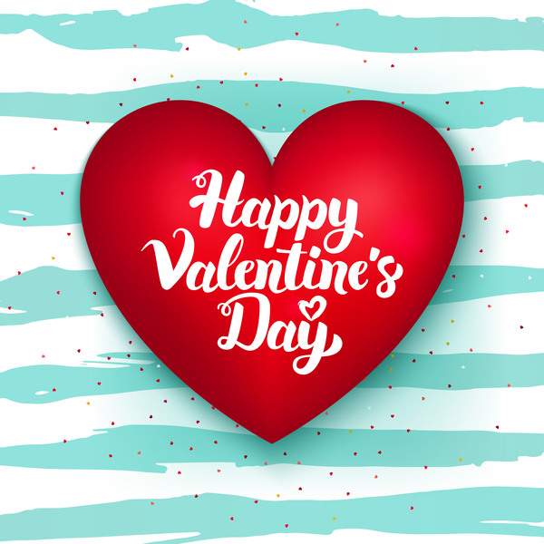 Red heart shape valentine card vector  