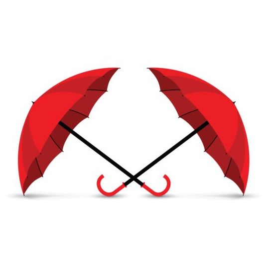 Красная зонтичная векторная иллюстрация 01  